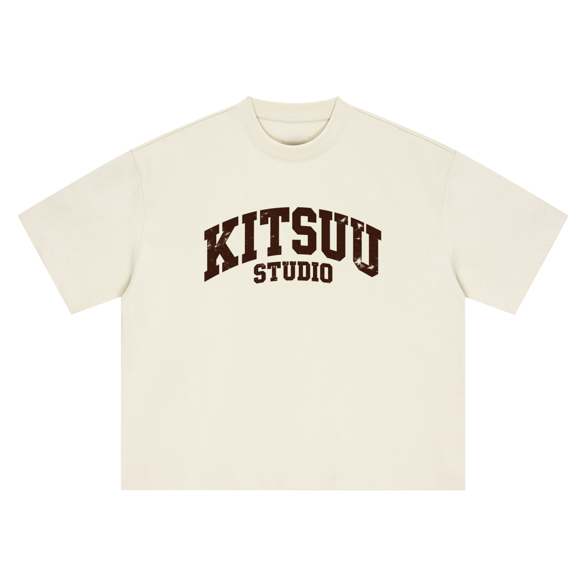 Studio Logo Boxy Tee — Cream