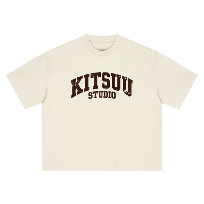 Studio Logo Boxy Tee — Cream