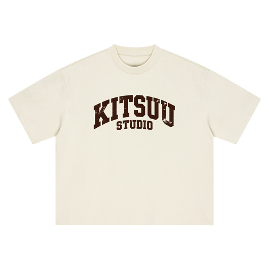 Studio Logo Boxy Tee — Cream