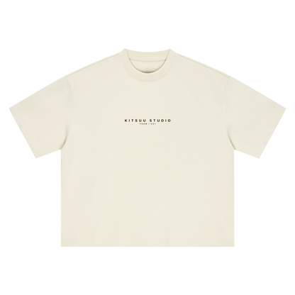 Signature Script Boxy Tee — Cream