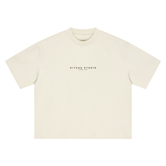Signature Script Boxy Tee — Cream